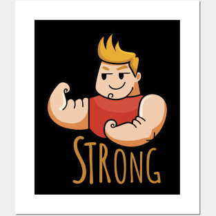 strong man sign hand Posters and Art